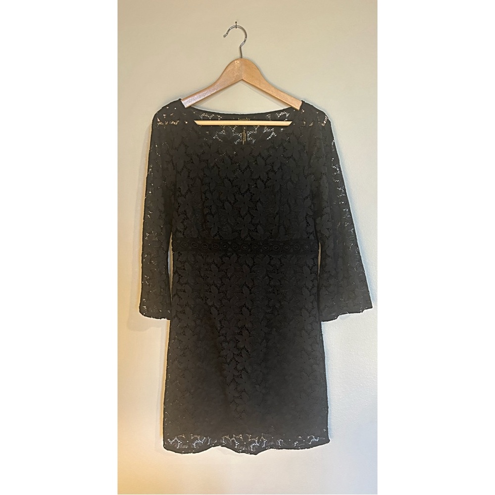 Laundry by Shelli Segal Los Angeles lacy short black dress size 8